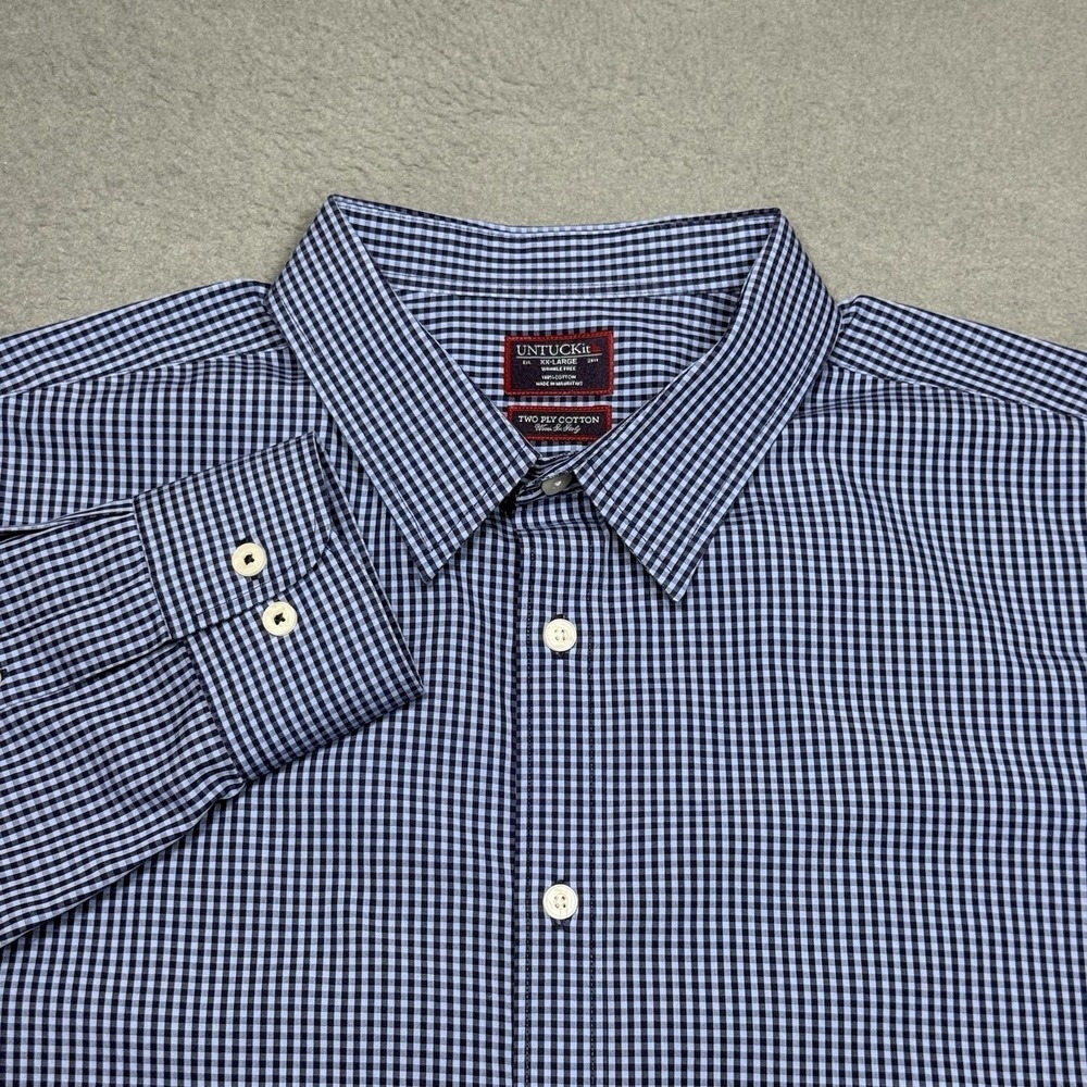 Untuckit Button Shirt Mens 2XL XXL Two Ply Cotton Vignoble Lux Wrinkle Free
